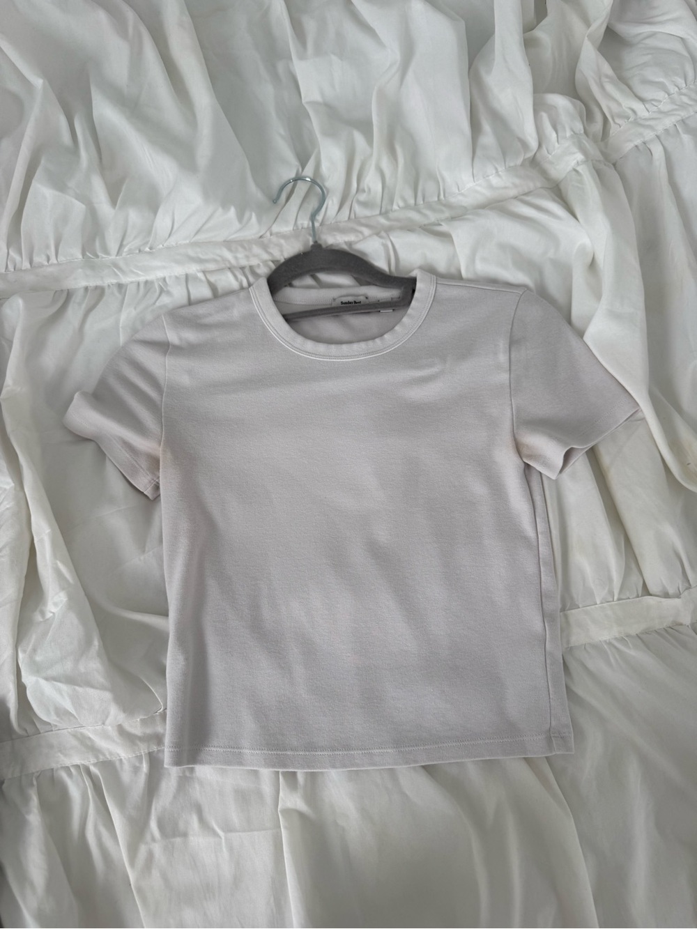 Sunday Best Short-Sleeve Crewneck Tee in Light Cream